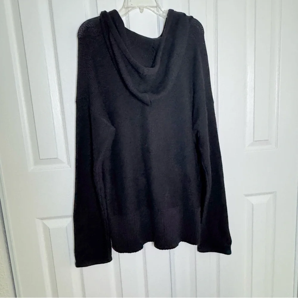 T by Alexander Wang Black Hooded Sweater Size M Oversize